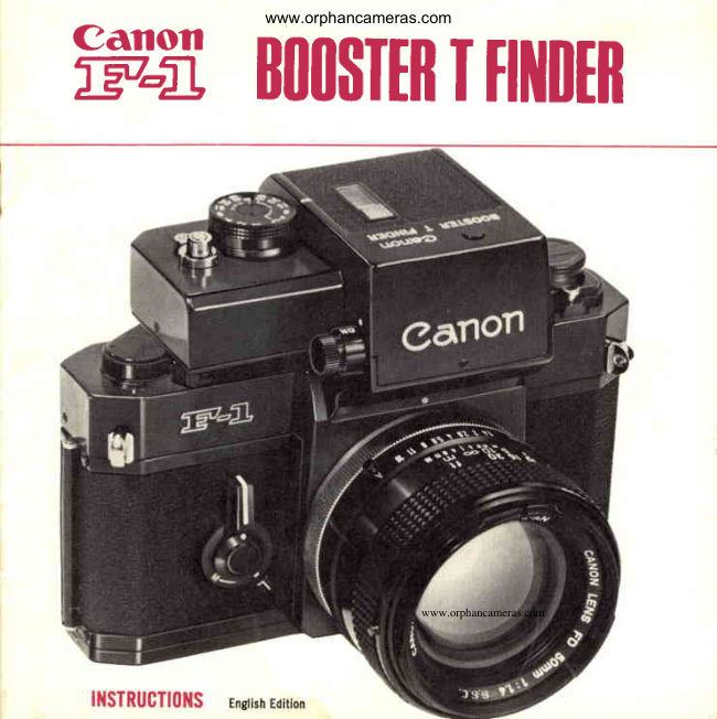 Canon Booster T Finder manual cover