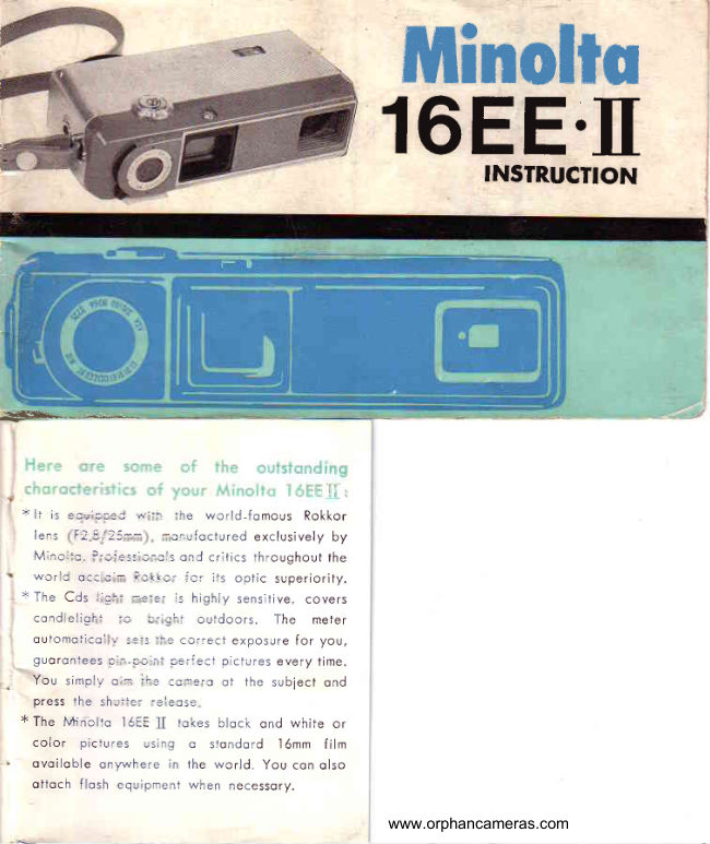 Minolta 16EE II manual cover