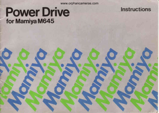Mamiya Power Drive M645 manual cover