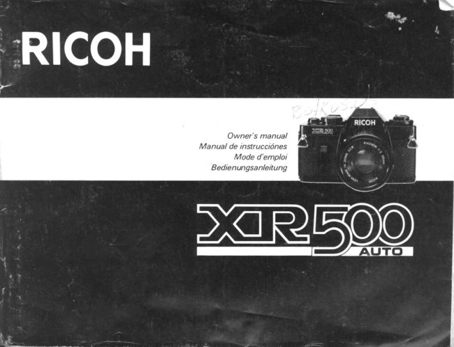 Ricoh XR500 AUTO RICOH manual cover