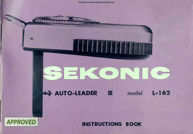 Sekonic L-162 manual cover