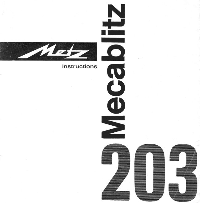 Metz Mecablitz 203 manual cover
