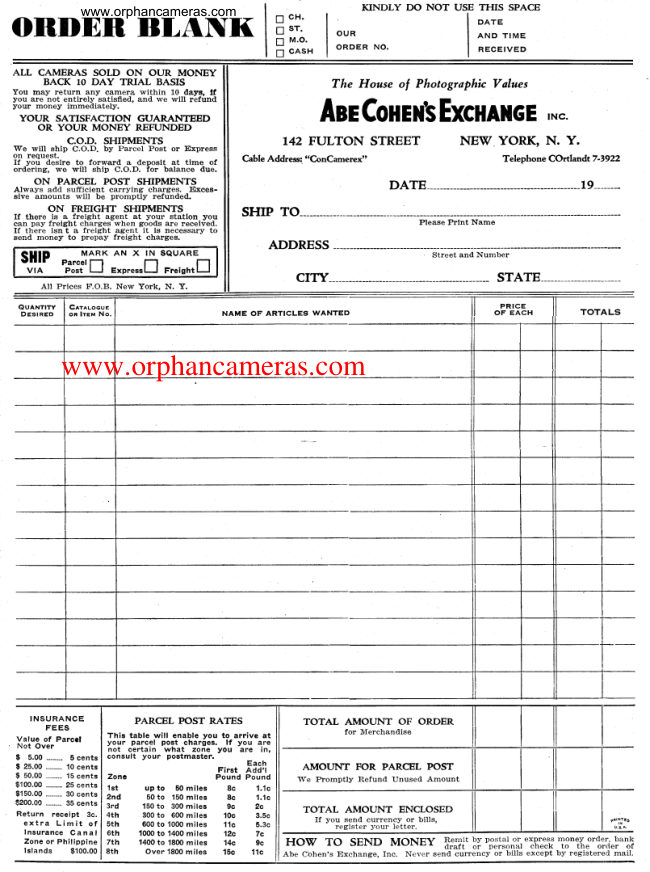 "ORDER FORM" manual cover