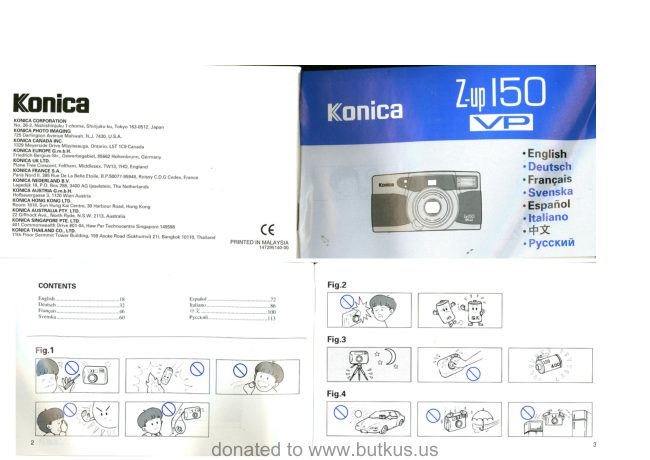 Konica Z-up 150 VP manual cover