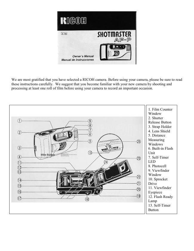 Ricoh AF-P manual cover