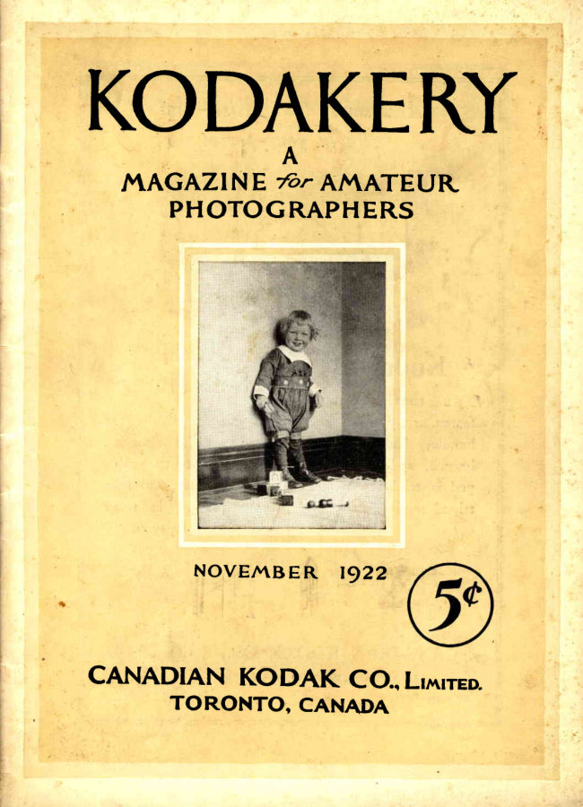 Kodak November 1922 manual cover