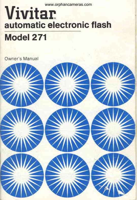 Vivitar 271 Flash manual cover