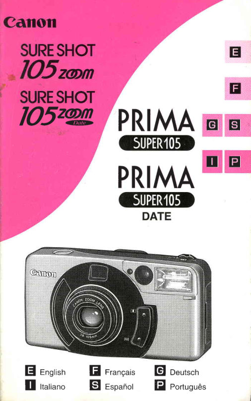 Canon Sure Shot 105 Zoom / PRIMA Super 105 manual cover