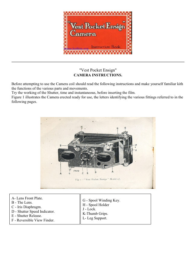 Vest Pocket Ensign manual cover