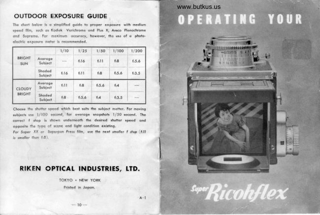 Ricoh Super Ricohflex manual cover