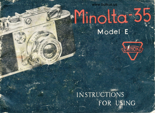 Minolta 35 model E manual cover
