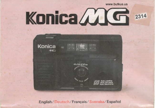 Konica MG manual cover