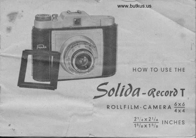 Solida-Record T 120 film manual cover