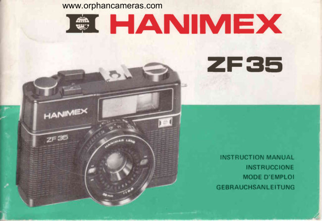 Hanimex ZF 35 manual cover