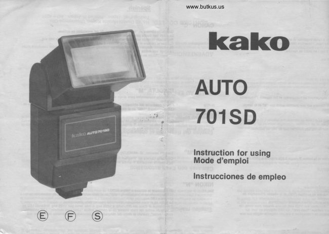 Kako Auto 701SD manual cover