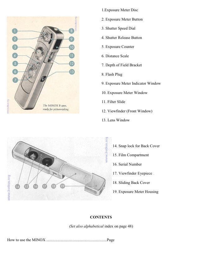 Minox camera manual cover