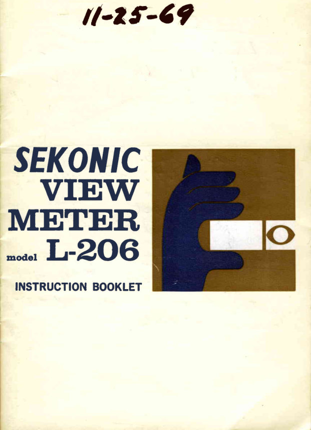 Sekonic View Meter L-206 manual cover