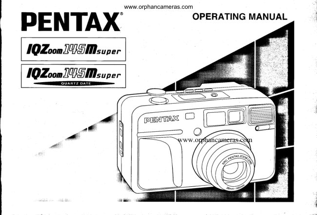 Pentax IQZoom 145M Super / IQZoom 145M Super date manual cover