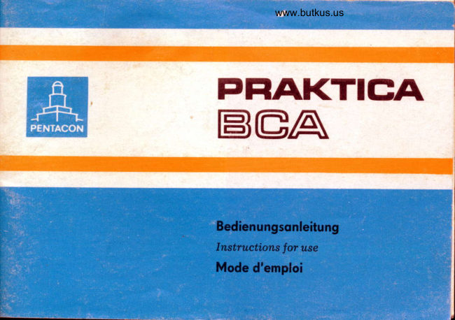Praktica BCA manual cover