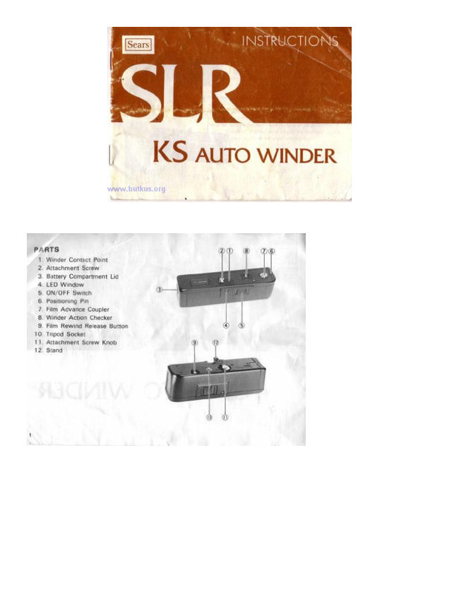 Sears KS- Winder manual cover