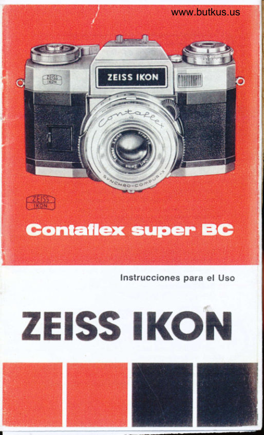 Zeiss Ikon Contaflex Super Bc manual cover