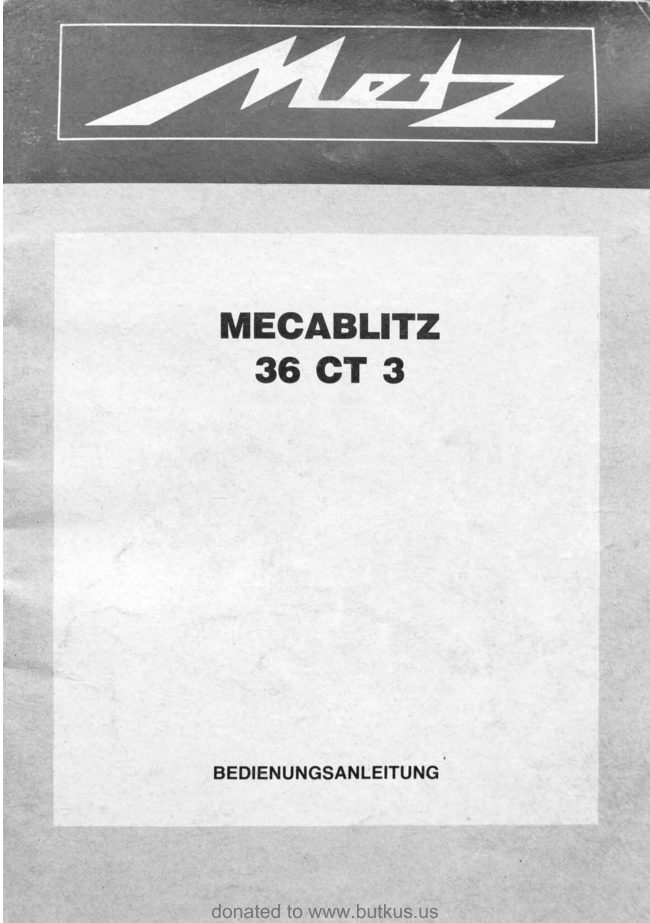 Metz 36 CT3 manual cover