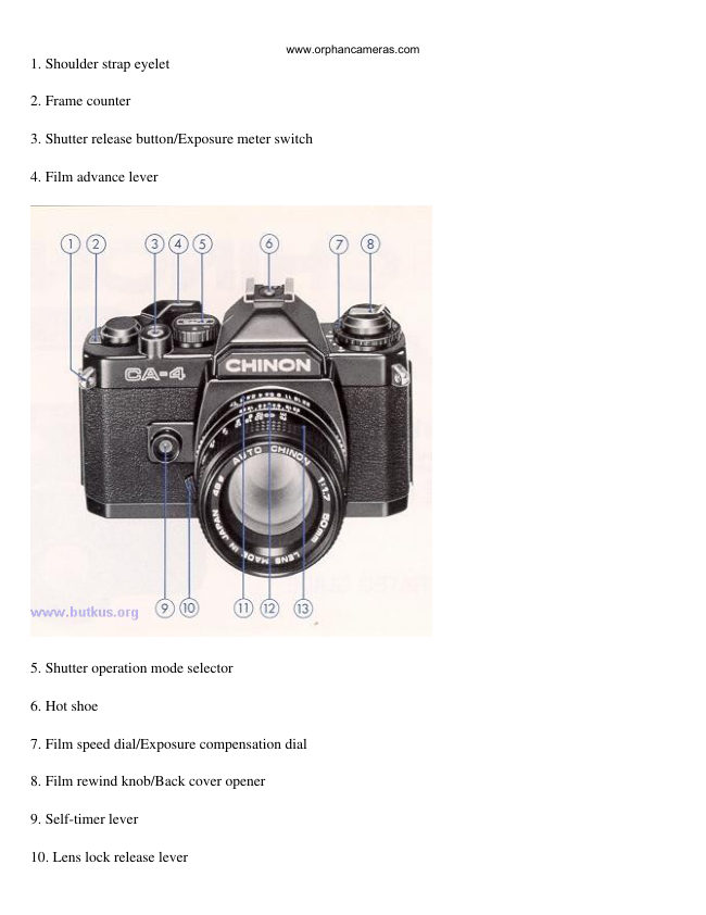 Chinon CA-4 / 4s manual cover