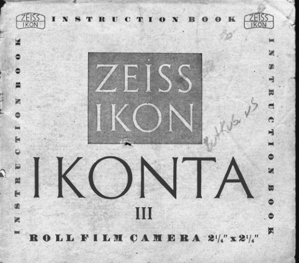 Zeiss Ikon Ikonta III manual cover