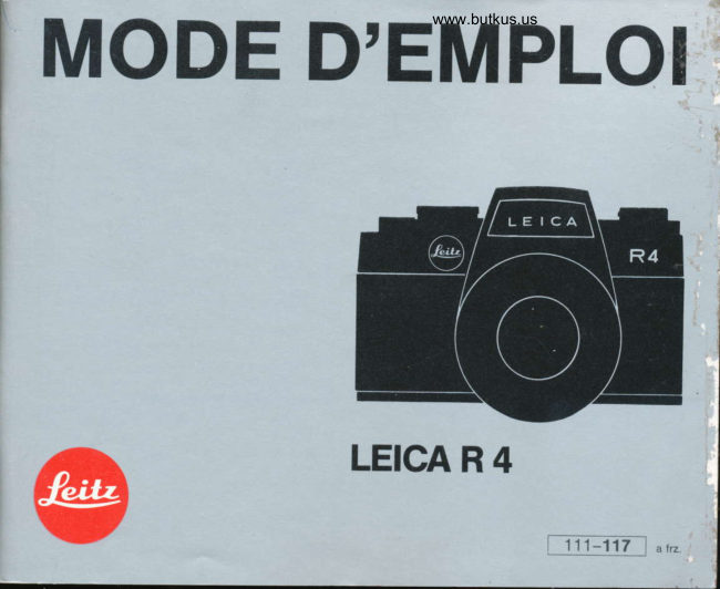 Leica R4 manual cover
