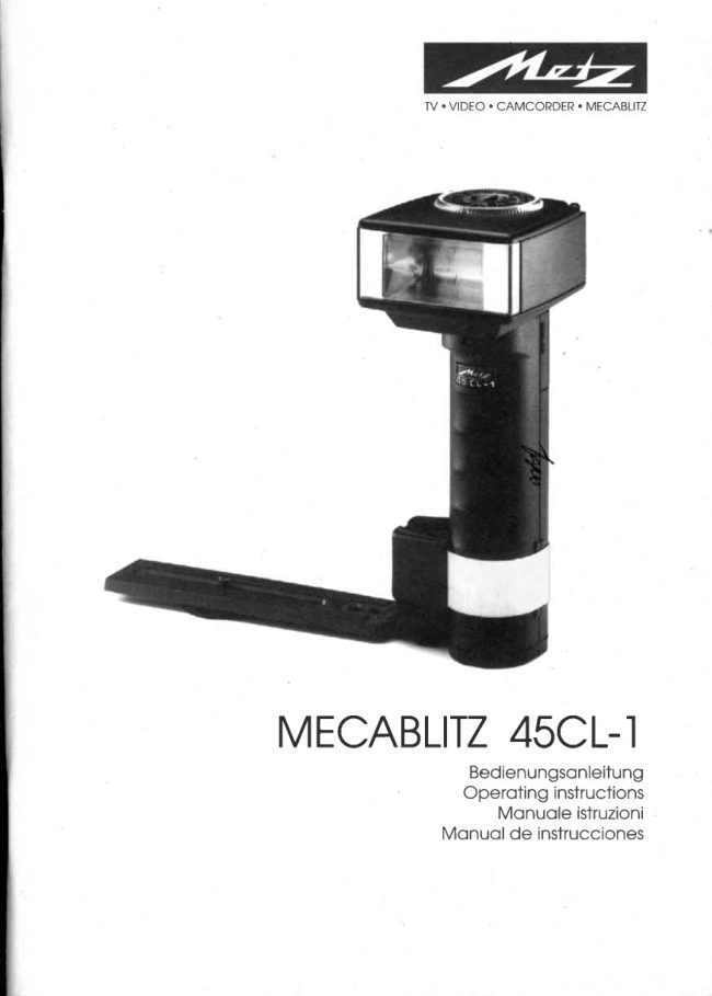 Metz Mecablitz 45CL-1 manual cover