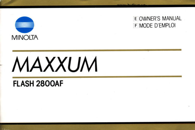 Minolta Maxxum 2800AF manual cover