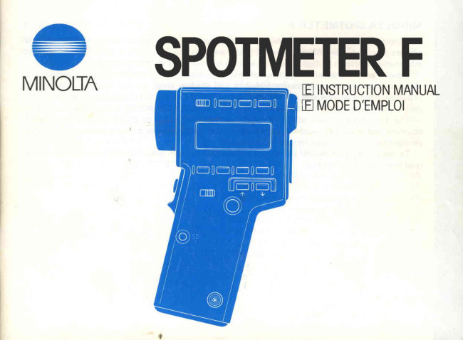 Minolta Spotmeter F manual cover