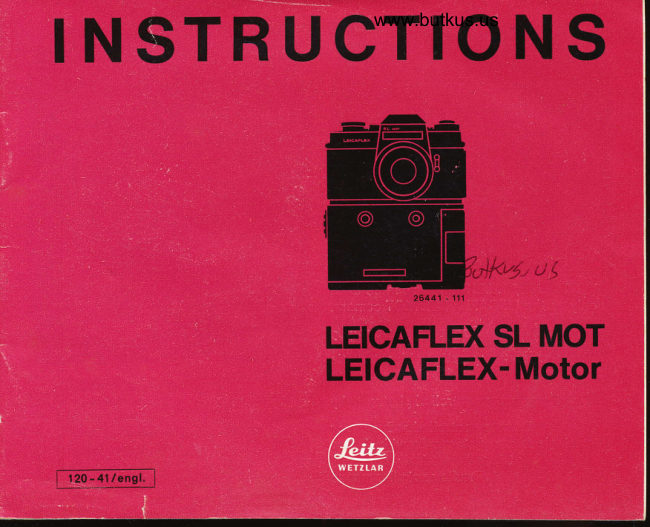 Leicaflex SL MOT manual cover