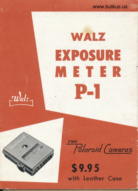 WALZ P1 Exposure Meter for Polaroid cameras manual cover