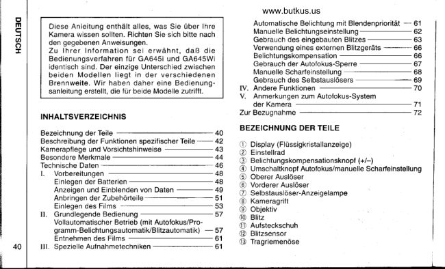 Fujifilm GA645I manual cover