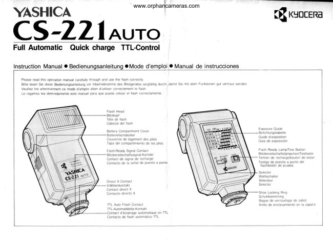 Yashica CS-221 manual cover