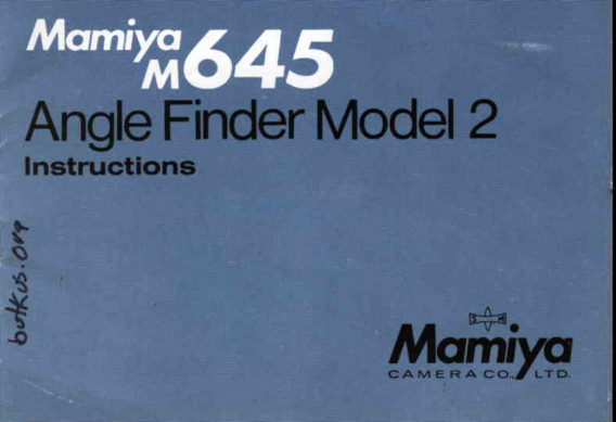 Mamiya M645 Angle Finder Model 2 manual cover