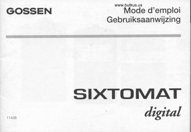 Gossen Sixtomat Digital Gossen Sixtomat Digital Gebruiksaanwijzing manual cover