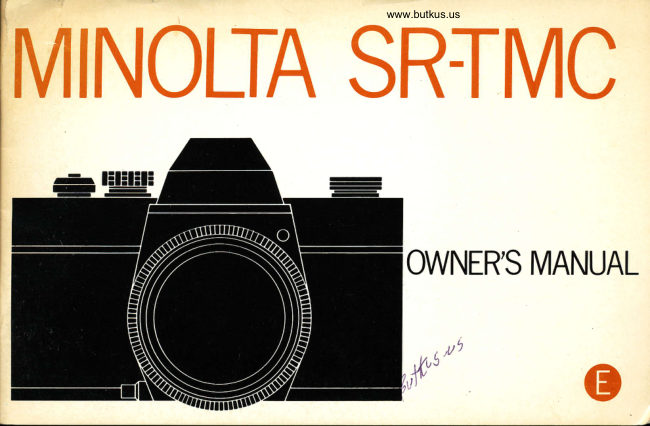 Minolta SR-T MC manual cover