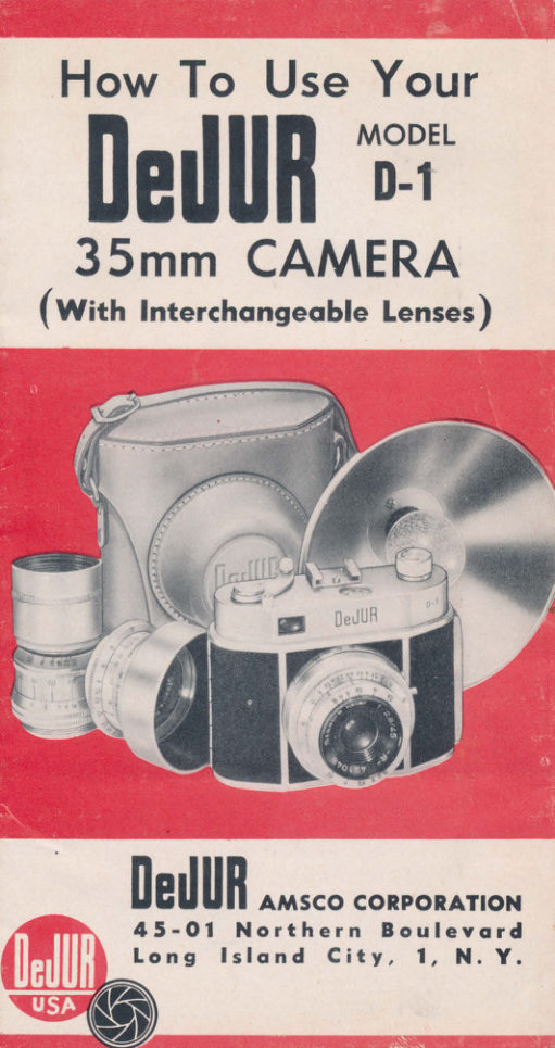 DeJur D-1 manual cover