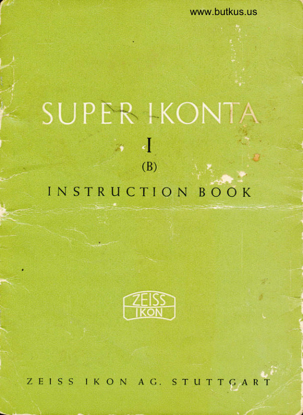 Zeiss Ikon Super Ikonta Ib manual cover