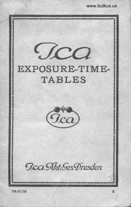 Ica Exposure Tables manual cover
