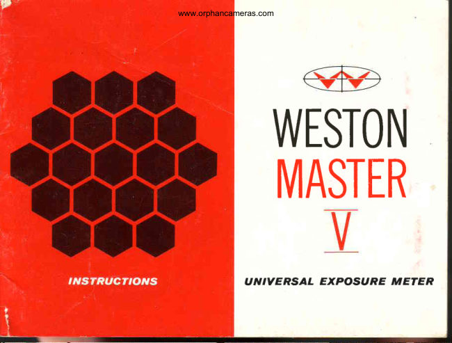 Weston Master V light meter manual cover