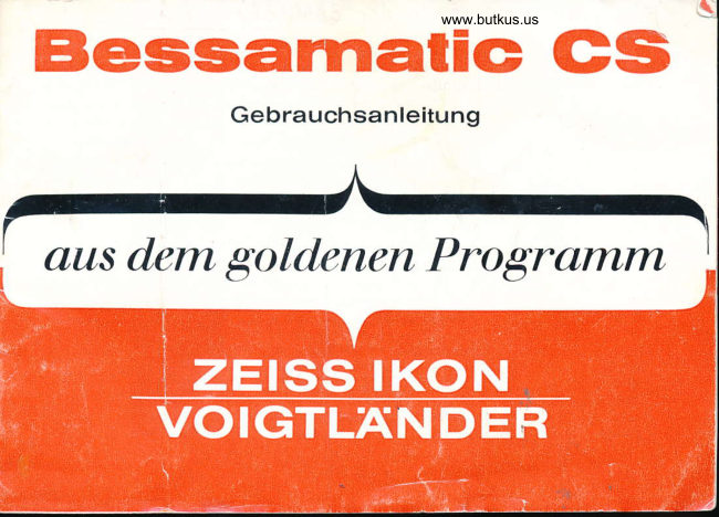 Voigtlander Bessamatic CS Gebrauchsanleitung manual cover