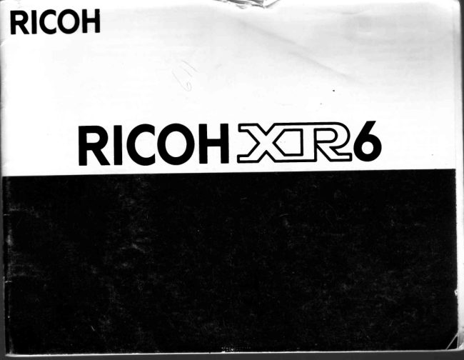 RICOH XR 6 manual cover