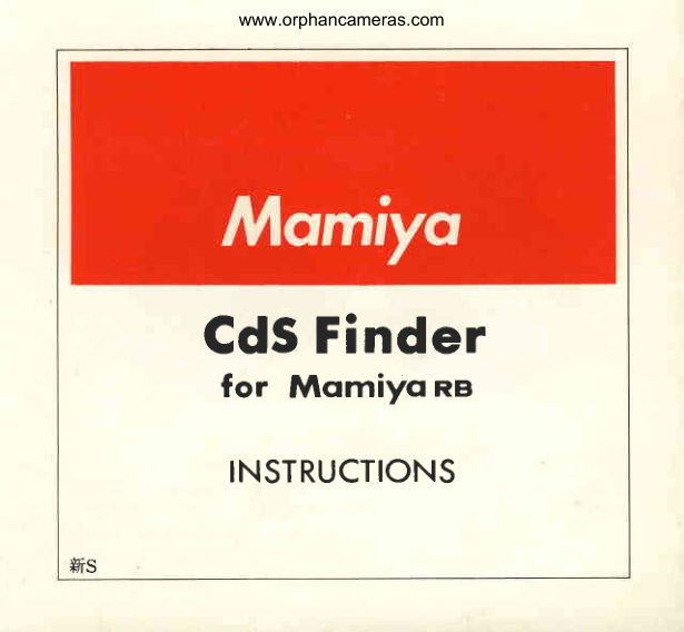 Mamiya RB CdS Finder manual cover