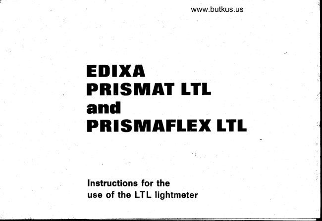 Exakta EDIXA PRISMAT LTL manual cover