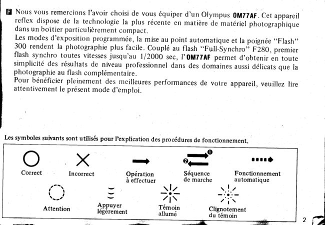 Olympus OM77AF manual cover