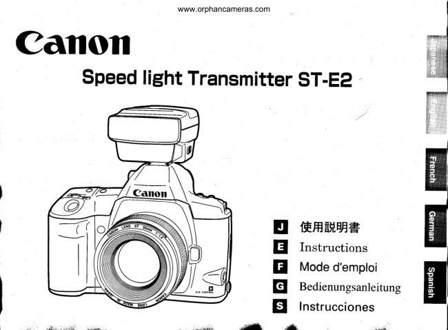 Canon Speedlite transmitter manual cover