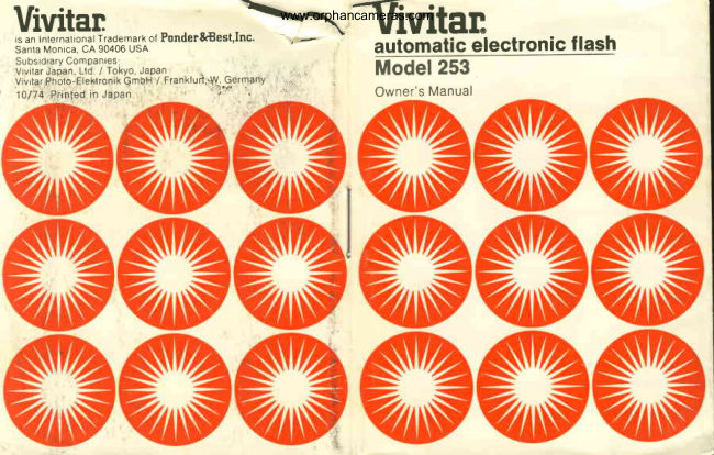 Vivitar 253 Flash manual cover